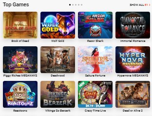 Leo Vegas Top Games